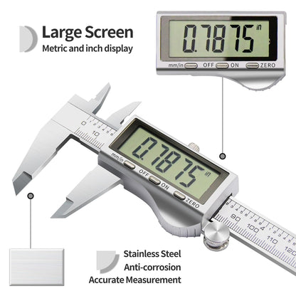 Digital Caliper, Vernier Calipers Measuring Tool, Stainless Steel Electronic Digital Calipers