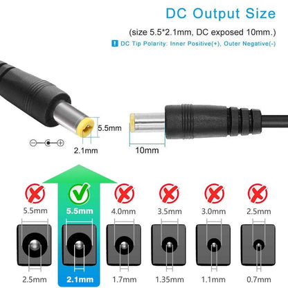 12V 5A Power Supply, AC 120V to DC 12V Converter 5.5x2.1mm Connector 60W