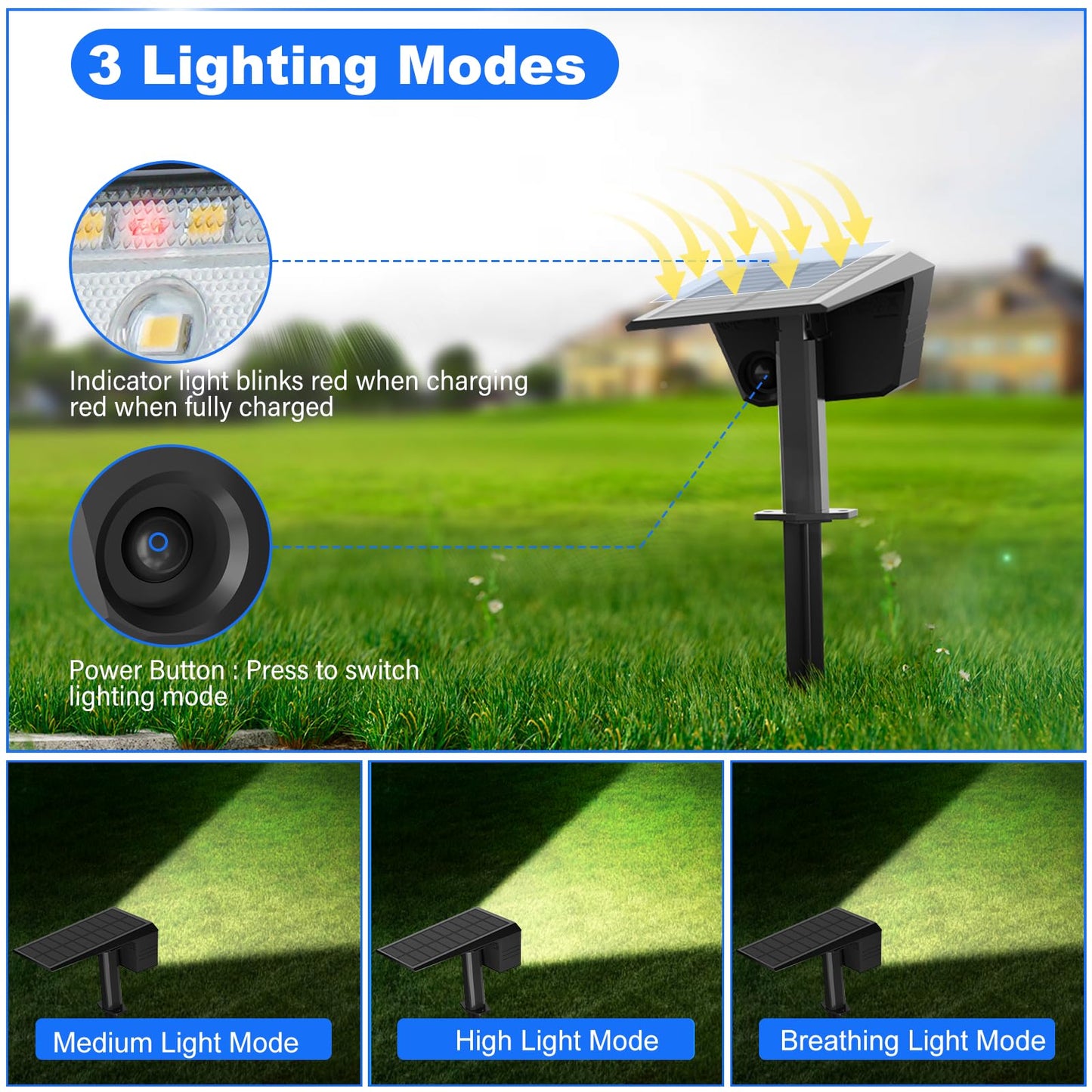 FIFlying Solar Outdoor Spotlight, 2 Pieces