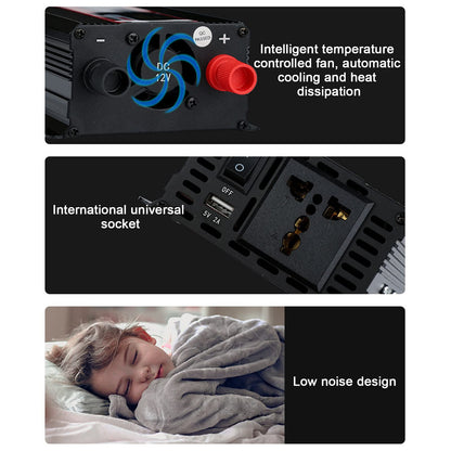 Car Inverter with Smart Digital Display Screen DC 12V 24V to AC 220V (3000W)