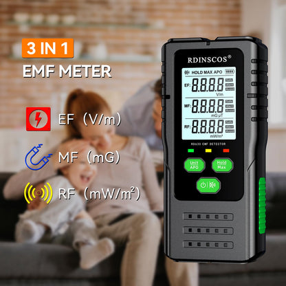 EMF Meter RDINSCOS Digital Electromagnetic Field Radiation Magnetic Radio Frequency Detector