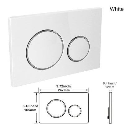 Toilet Flush Knob Dual Flush Plate, White 24.6x16.4 x1.2 cm