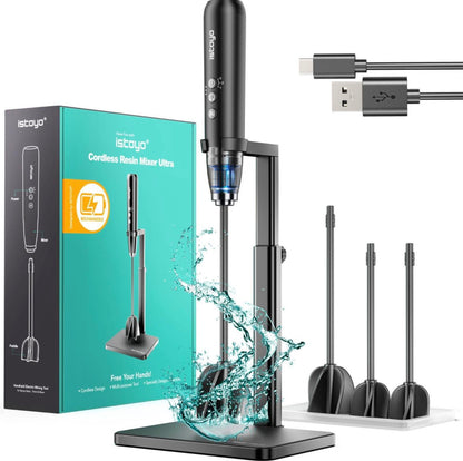 ISTOYO Rechargeable Resin Mixer Ultra, Upgraded 3 Speeds Control Epoxy Mixer with AI Mode