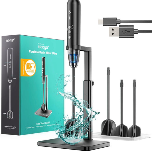 ISTOYO Rechargeable Resin Mixer Ultra, Upgraded 3 Speeds Control Epoxy Mixer with AI Mode
