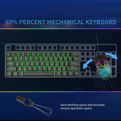 Dierya DK61se 60% Wired Mechanical Gaming Keyboard, Ice Blue Backlight, Type-C Mechanical Keyboard