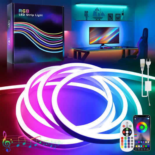 IOM LED RGB Neon 10M, WiFi 220-240V Smart Impermeabile IP65 Tubo LED