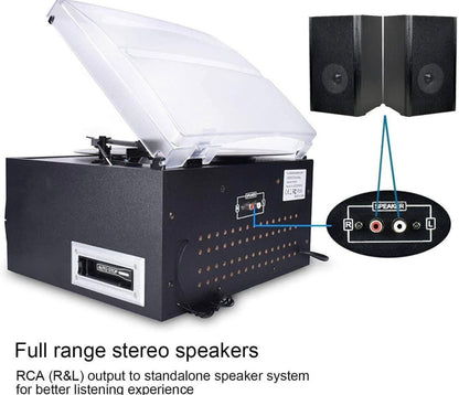 DIGITNOW Bluetooth Record Player Turntable with Stereo Speaker, LP Vinyl to MP3 Converter with CD