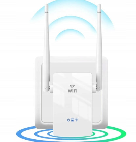 Joowin JW-WR302S V2 Wi-Fi amplifier white band 2.4 GHz dual antenna