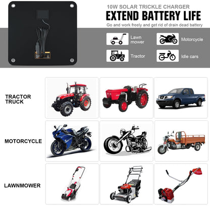 ECO-WORTHY 10W Solar Car Battery Charger Maintainer 12V Waterproof