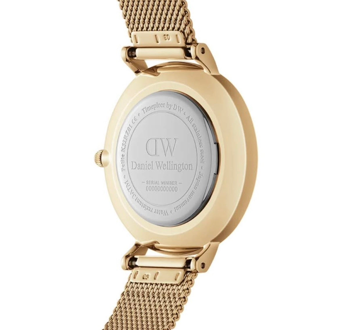 Gold Daniel Wellington Petite Unitone women's watch with a minimalist dial and a fine 36mm
