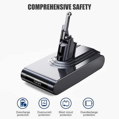8000mAh battery for Dyson V8, 21.6 V battery with display