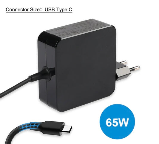 20V 3.25A Type C
65W Laptop Charger for HP, Lenovo, Dell, Acer, ASUS Supply Adapter Laptop Charger