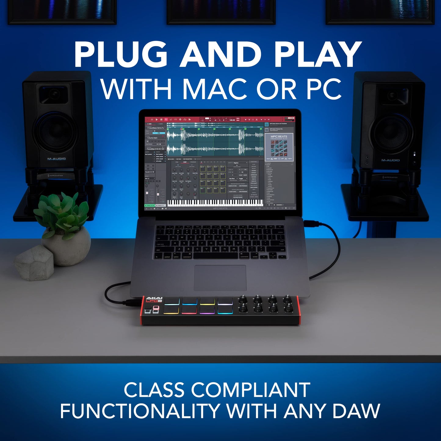 AKAI Professional LPD8 - USB MIDI Controller with 8 Responsive RGB MPC Drum Pads for Mac and PC