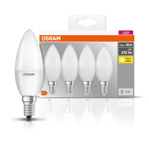 OSRAM Led Candle Bulb 4.9W(40W) 470lm 4pcs  2700K