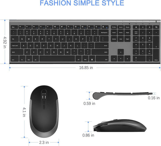 Jelly Comb Rechargeable Wireless Keyboard and Mouse Set, Bluetooth
