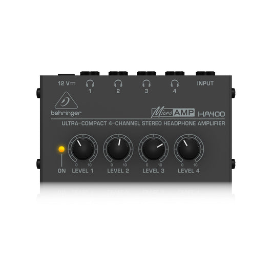 Behringer MICROAMP HA400 Ultra-Compact 4 Channel Stereo Headphone Amplifier
