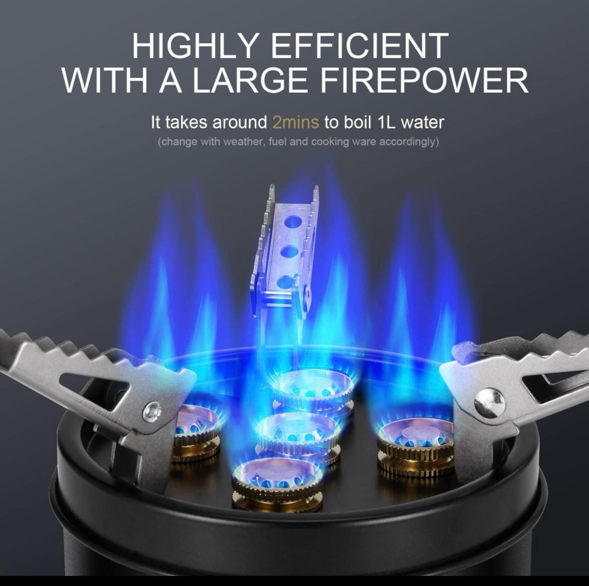 Odoland Camp Stove Foldable Gas Cooking Stove External Ignition with Screw-In Adapter