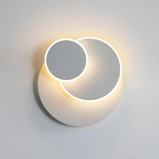 LED Wall Lights Indoor Modern, 15W Creative Eclipse 3 in 1 Decorative Wall Lamp, 350° Rotatable, 3000K