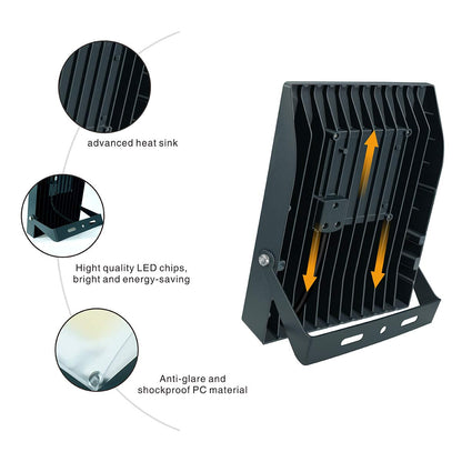 SOLLA 100W LED Floodlight IP68 Waterproof Outdoor Lights, 8000LM, 6000K