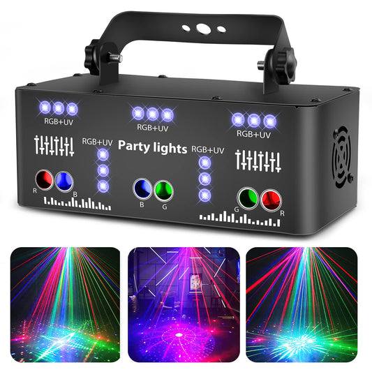 Littleboyny DJ Disco Light Party Light, LED RGB Projector Music Controlled Lights, DMX