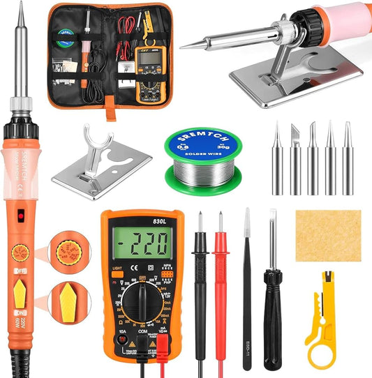 SREMTCH Soldering Iron Set with On/Off Switch, Adjustable Temperature 200~450°C