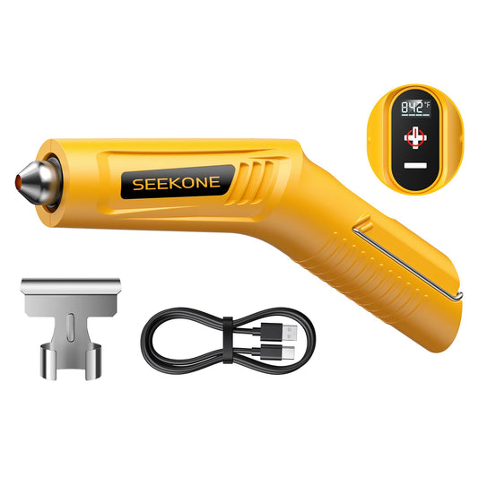 SEEKONE Cordless Mini Heat Gun with 4-Temp Settings (Up to 842°F/450°C) and Memory Function, 3.6V