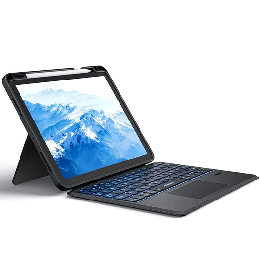 seenda Keyboard Case for iPad 10 Generation, 7 Colours Illuminated Bluetooth Keyboard with Touchpad