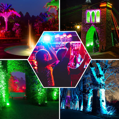 LED Spotlight 35 W Smart RGB Colour Changing Floodlights Bluetooth App Control IP66 2PCS