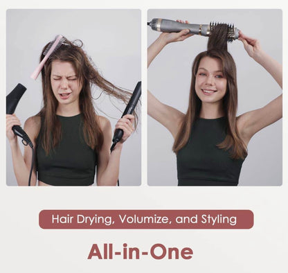 Hair Dryer Brush, One-Step Blow Dryer Brush and Volumizer, Hot Air Brush with 2 Brush Heads