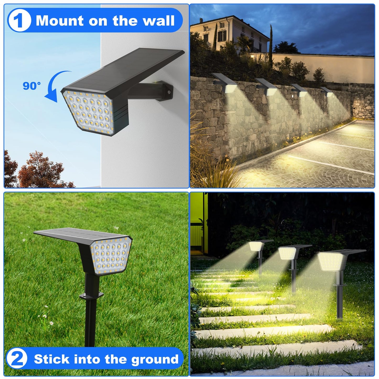 FIFlying Solar Outdoor Spotlight, 2 Pieces