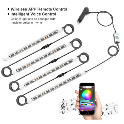 wsiiroon Car LED Strip Light, Newest Style App Controller Car Interior Lights