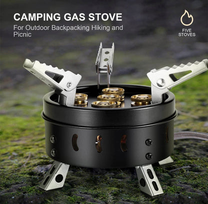 Odoland Camp Stove Foldable Gas Cooking Stove External Ignition with Screw-In Adapter