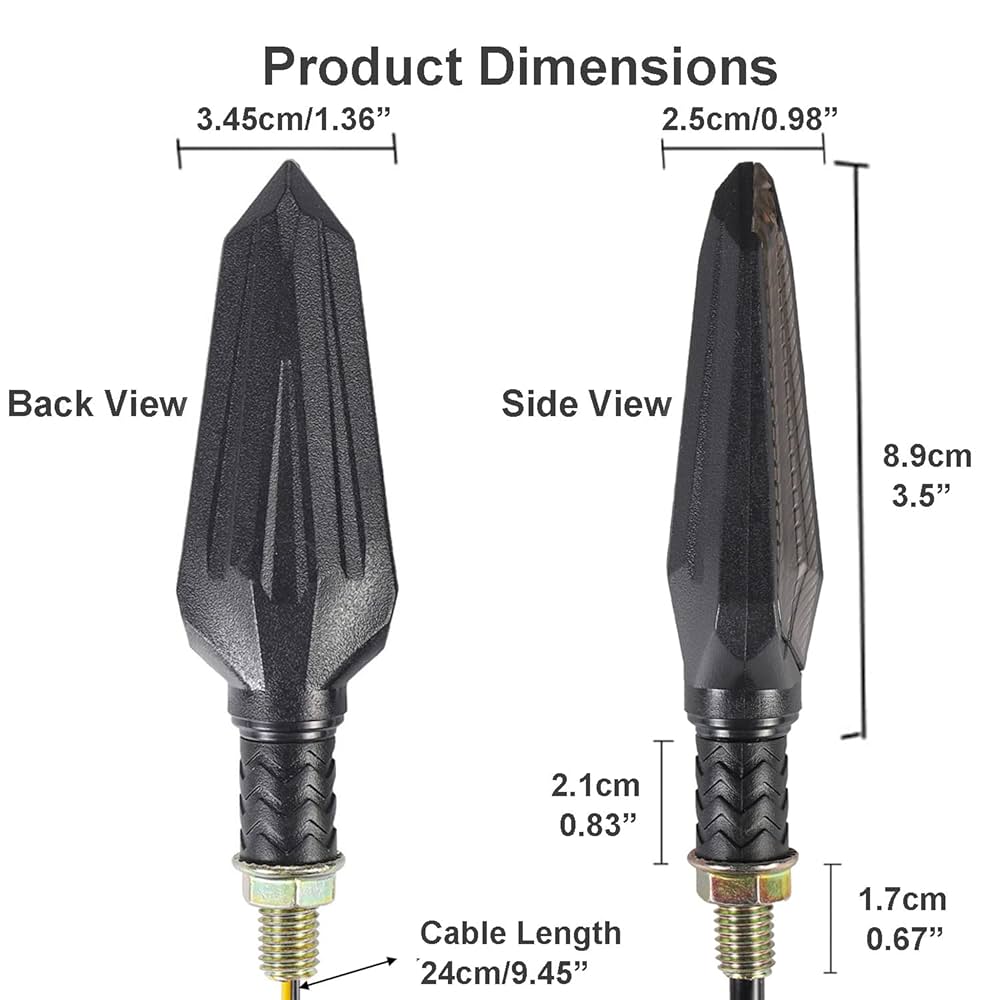 4 motorcycle indicators: 4 PCS indicators, 12 V universal