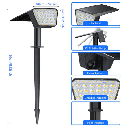 FIFlying Solar Outdoor Spotlight, 2 Pieces