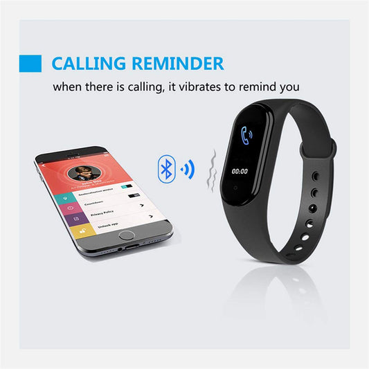 M5 Smart Band Wristband, IP67 Waterproof Smart Watch Black