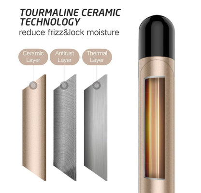 Hoson - Professional 1-inch curling iron, tube with professional tourmaline ceramic coating