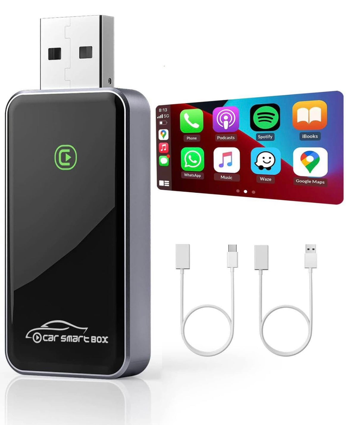 Wireless Carplay Adapter uk for Apple Devices, [2024 Upgrade] USB CarPlay