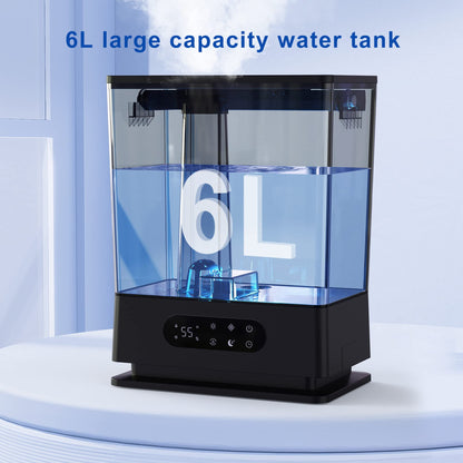 JS06 Ultrasonic Humidifier 6L, Adjustable Humidity, Two 360° Rotating Steam Nozzles
