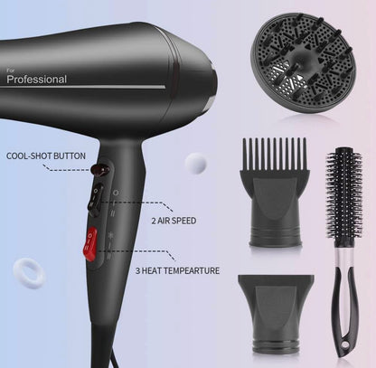 Faszin Hair Dryer Ionen Professional Hair Dryer, Hair Dryer, Super Fast Hair Dryer gray