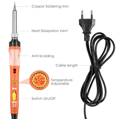 SREMTCH Soldering Iron Set with On/Off Switch, Adjustable Temperature 200~450°C