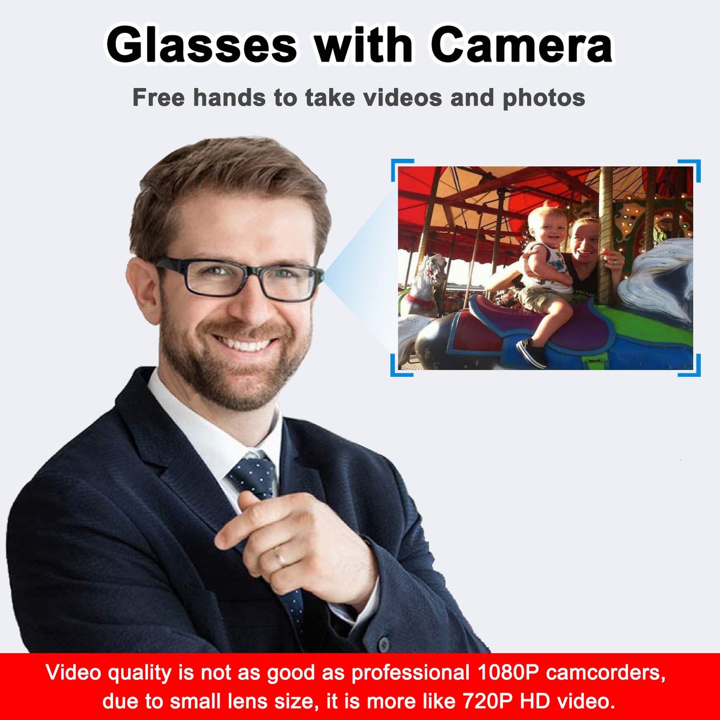 bayehngs Glasses Camera 1080P Video Glasses Sports Action Camera