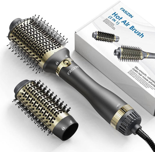 Hair Dryer Brush, One-Step Blow Dryer Brush and Volumizer, Hot Air Brush with 2 Brush Heads