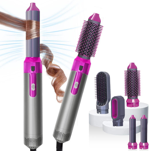 New Updated 5 in 1 Hair Styler, Hot Air Brush, Hair Dryer Brush, Hair Curler, Air Styler, Hair Dryer
