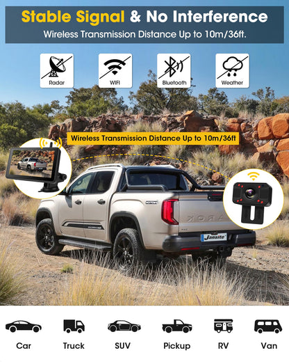 1080P Wireless Reversing Camera with HD Monitor 7 Inch Wireless Backup Camera