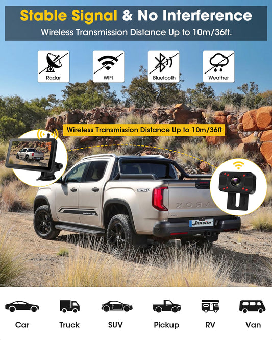 1080P Wireless Reversing Camera with HD Monitor 7 Inch Wireless Backup Camera