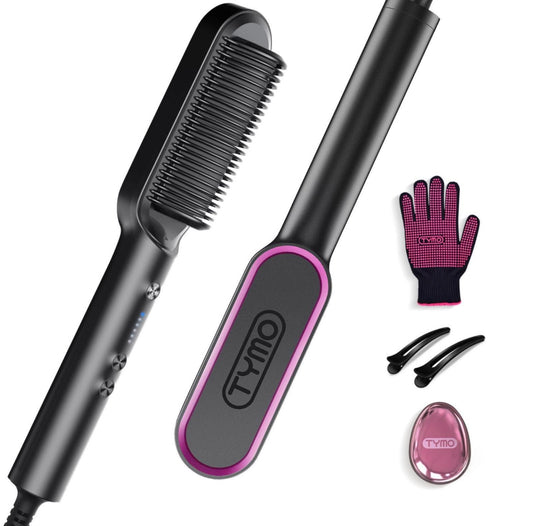 TYMO Ring Hair Straightener Comb Straightening Brush for Women with 5 Temps