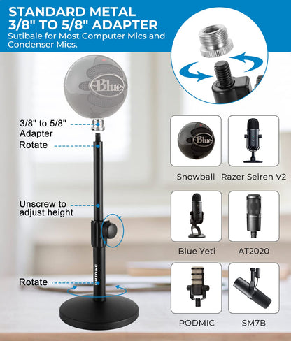 BILIONE Multifunctional Desktop Microphone Stand