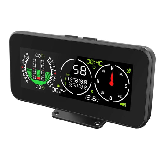 M60 Car Inclinometer for for Off-Road SUV Vehicles, MPH KMH GPS Speedometer with Compass