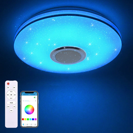 MILFECH 36 W LED Ceiling Light Dimmable with Bluetooth Speaker, Remote Control and App Control