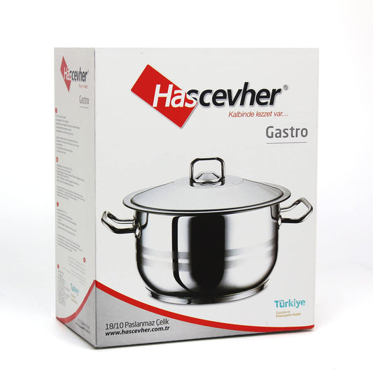 HASCEVHER GASTRO STAINLESS STEEL COOKING POT 26Cm 8L